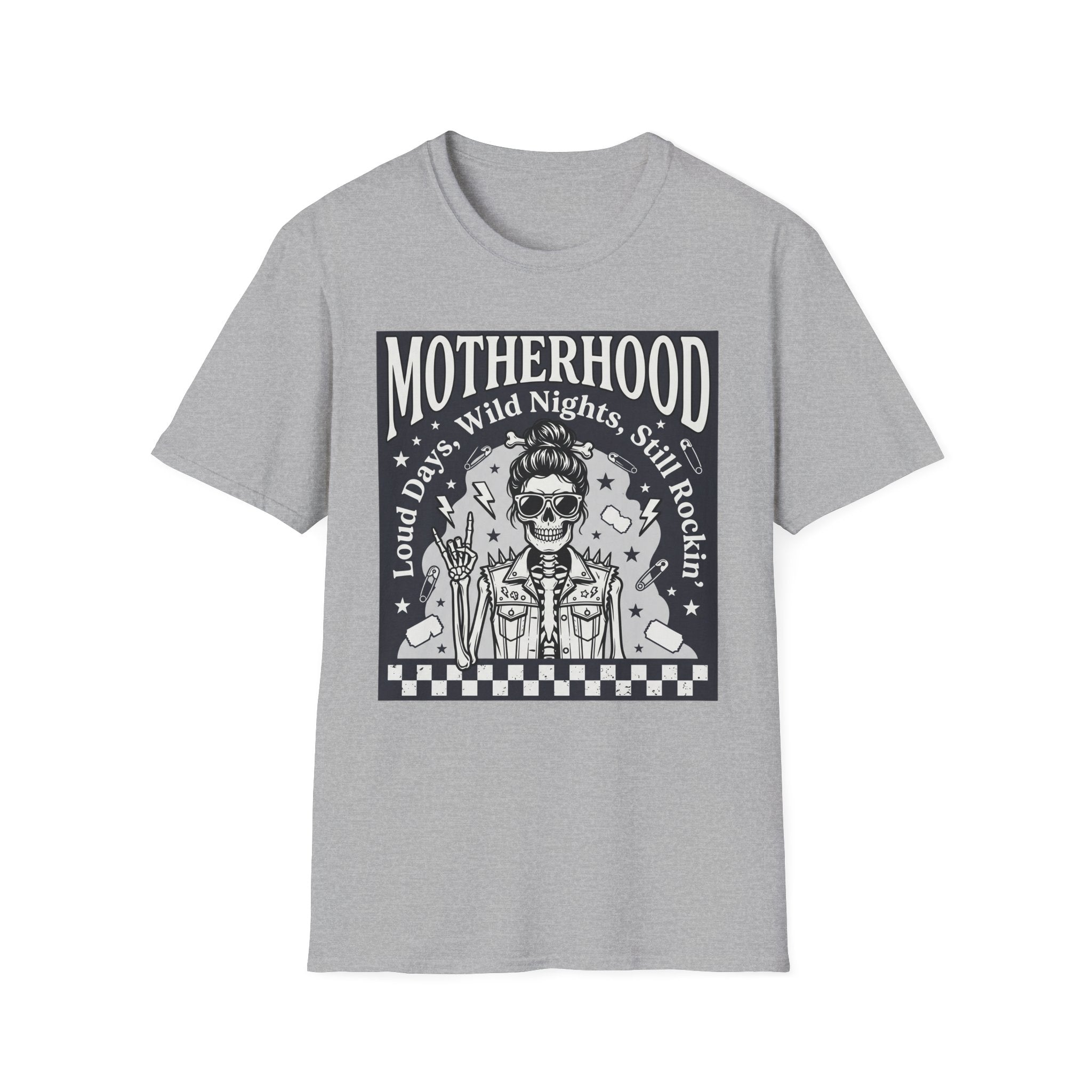 "Motherhood: Loud Days, Wild Nights, Still Rockin'" Graphic T-Shirt