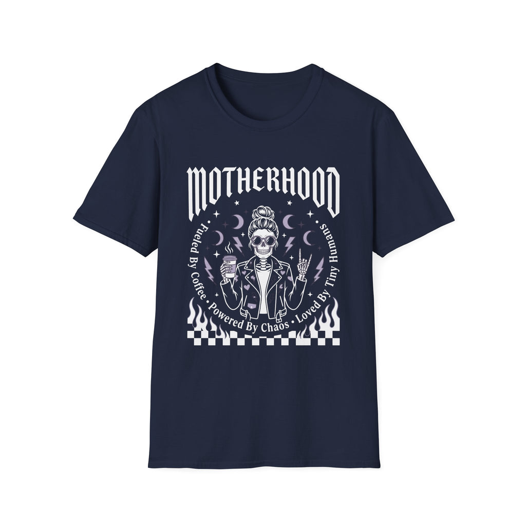 Motherhood Skull Fueled by Coffee T-Shirt