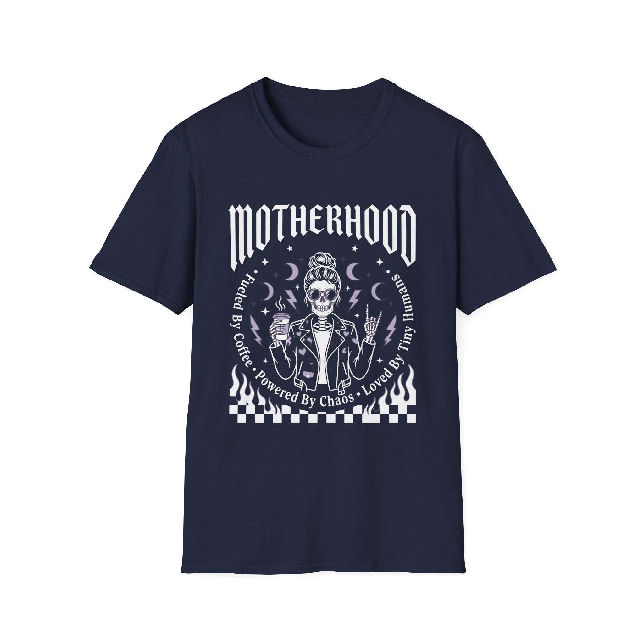 Motherhood Skull Fueled by Coffee T-Shirt