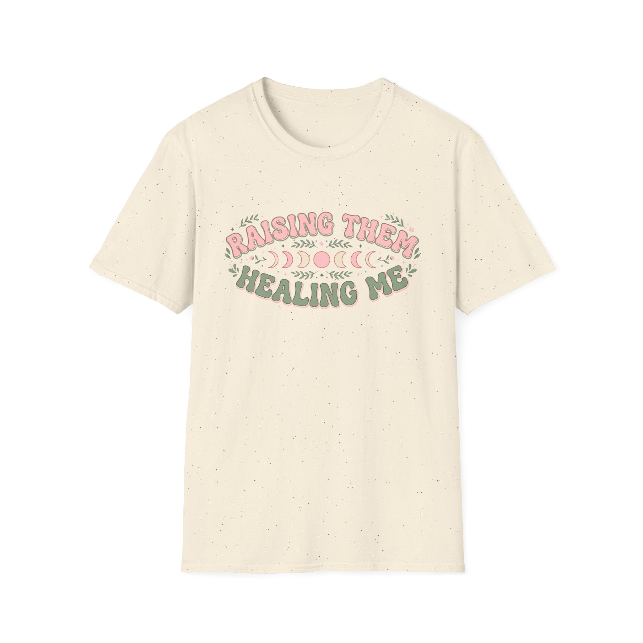 "Raising Them, Healing Me" Pastel Retro Mom T-shirt