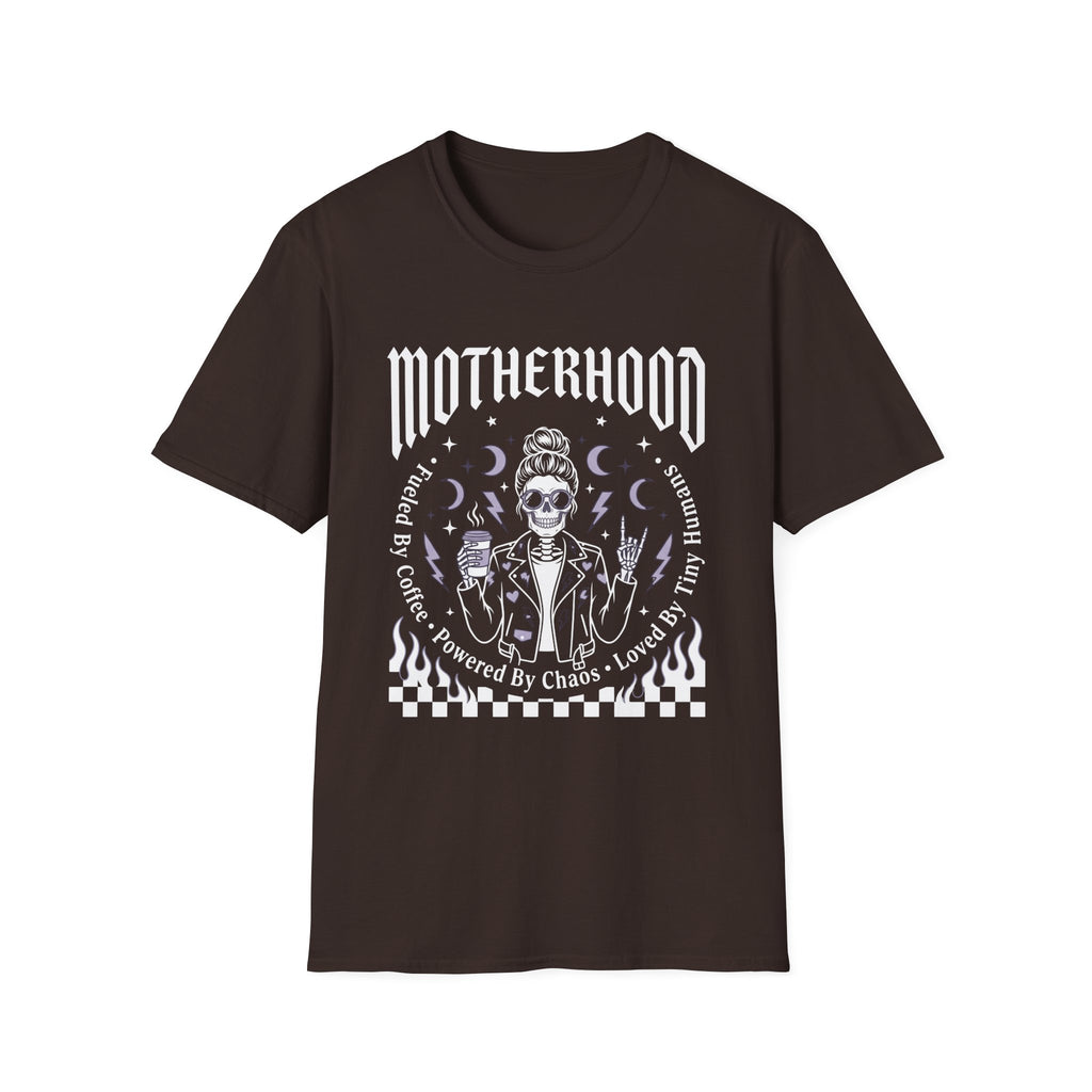 Motherhood Skull Fueled by Coffee T-Shirt
