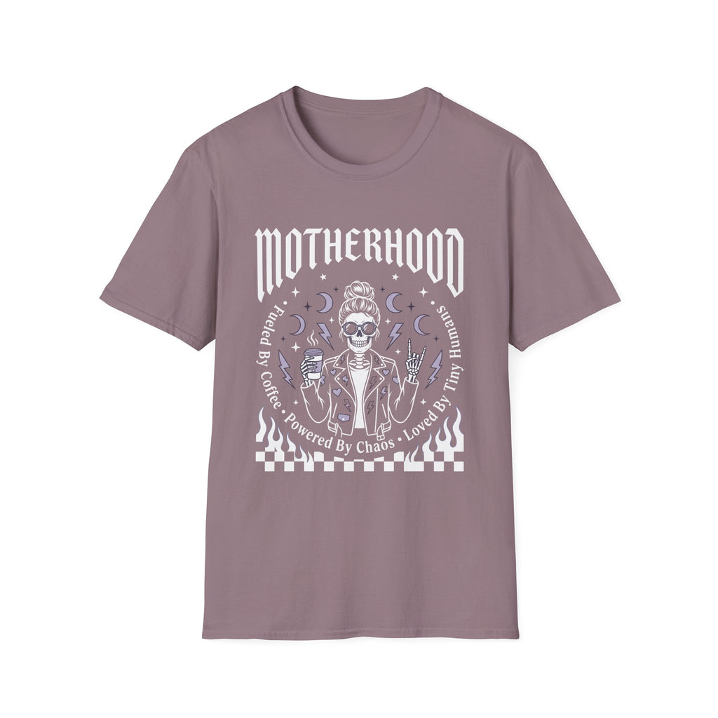 Motherhood Skull Fueled by Coffee T-Shirt