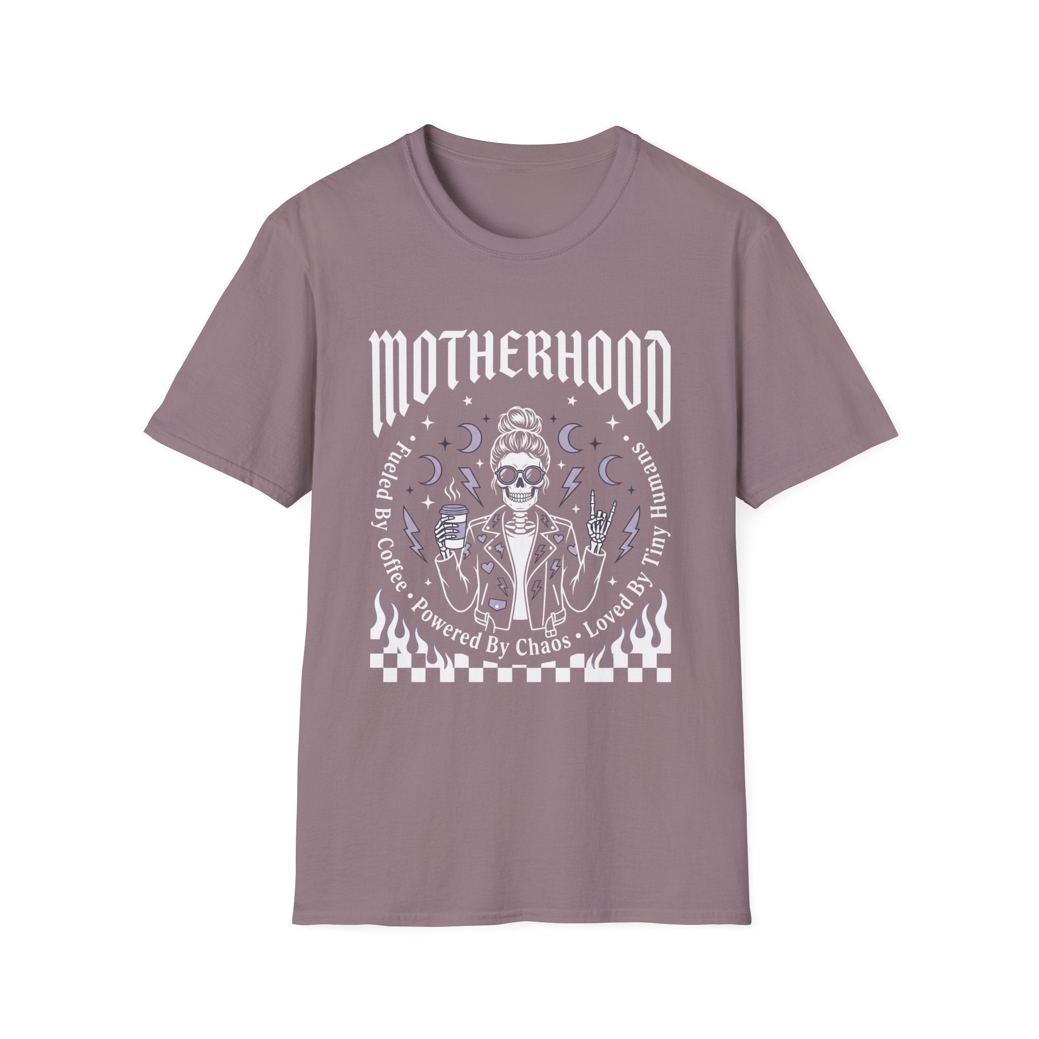 Motherhood Skull Fueled by Coffee T-Shirt