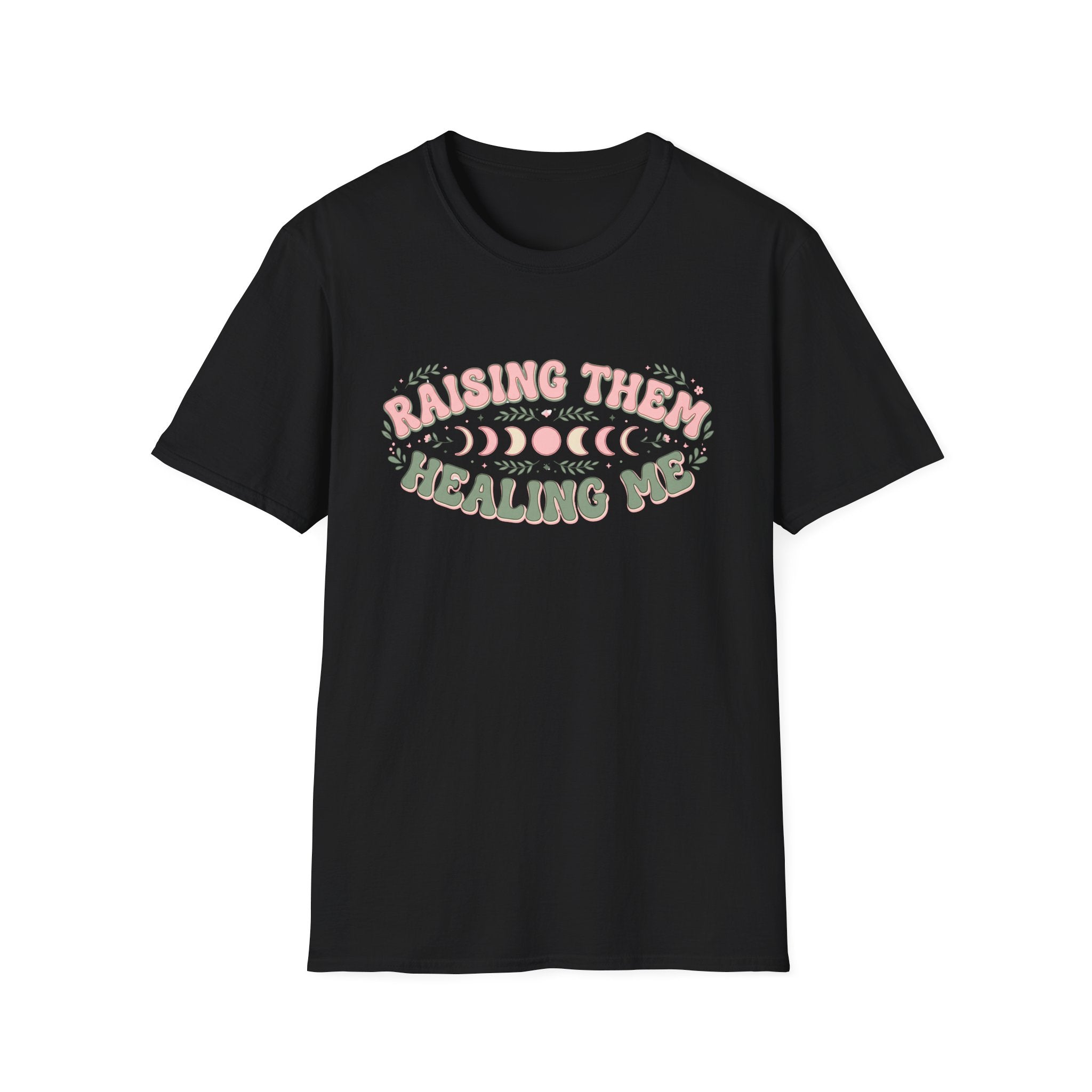 "Raising Them, Healing Me" Pastel Retro Mom T-shirt