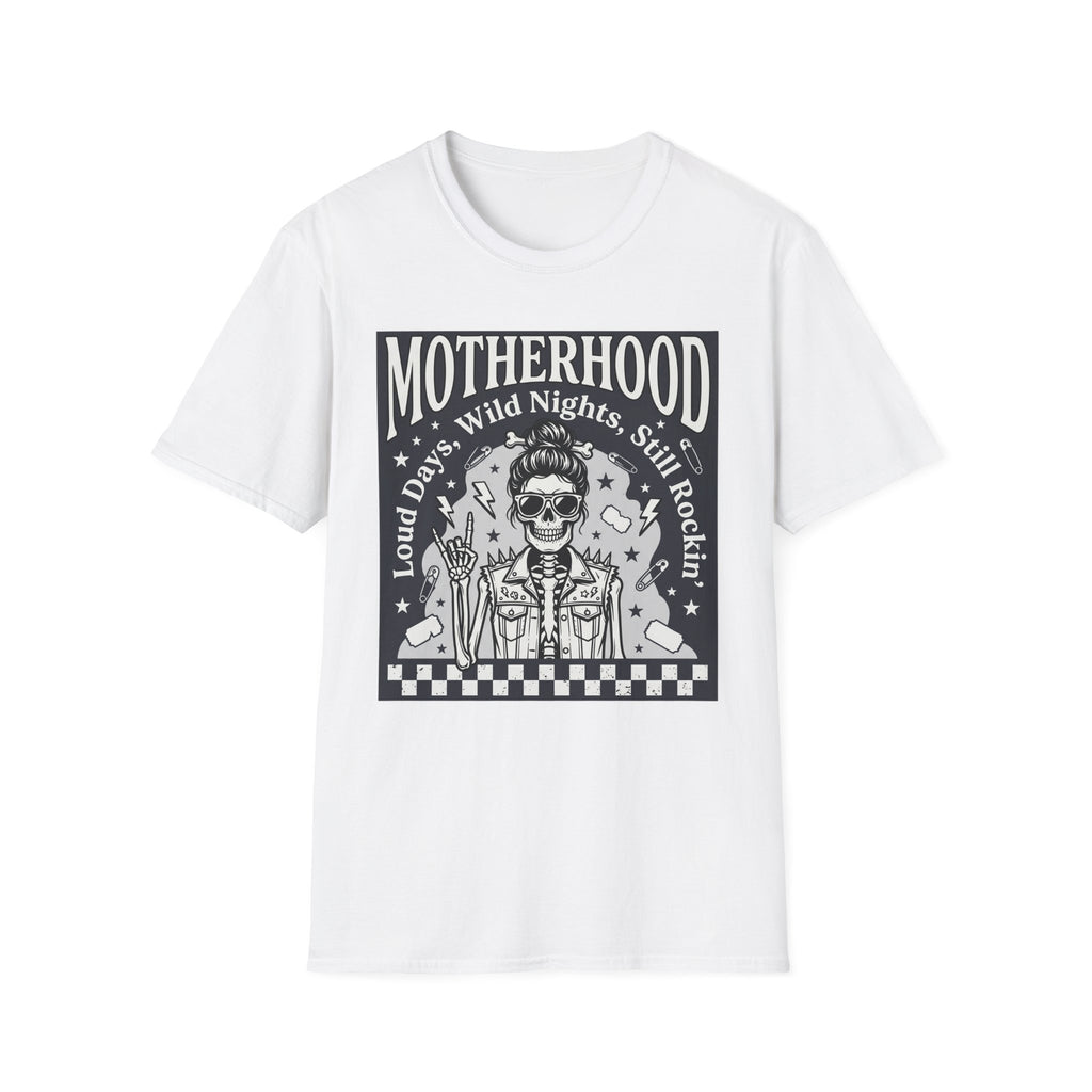 "Motherhood: Loud Days, Wild Nights, Still Rockin'" Graphic T-Shirt